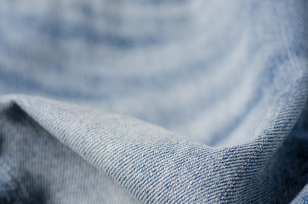 Denim blue fabric material textile macro clothingの写真素材