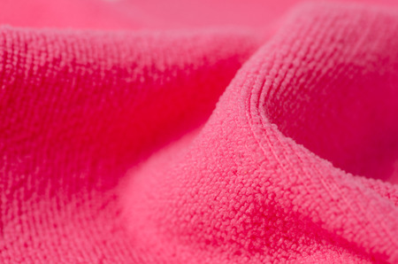 Pink towel microfiber macro textile soft backgroundの写真素材