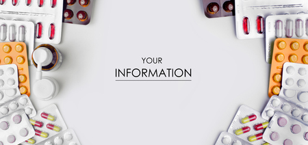 Medical set, pills, sprayMedical set, pills, spray healthy medicine pattern isolationの写真素材