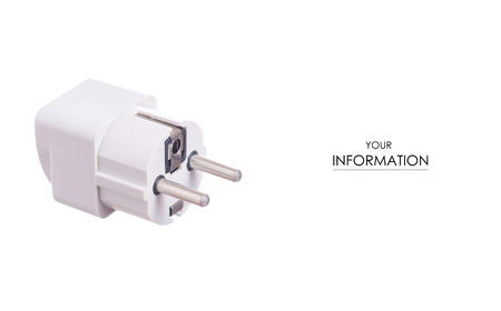 Plug electrical adapter pattern on white background isolationの写真素材