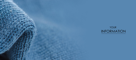 Wool fabric blue macro photo light pattern blurred backgroundの写真素材