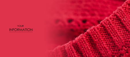 Wool fabric red macro photo light pattern blurred backgroundの写真素材