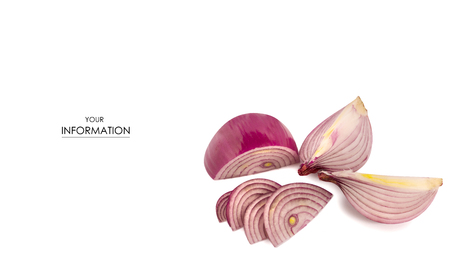 Salad blue onion pattern on a white background isolationの写真素材