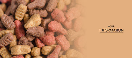 Food for dogs and cats macro pattern on a white background isolationの写真素材