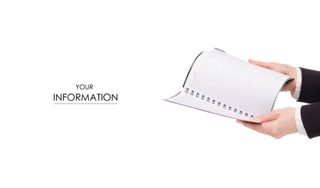 A diary signature in female hand business woman pattern on white background isolationの写真素材