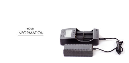 Battery charger electrical intellectual pattern on white background isolation