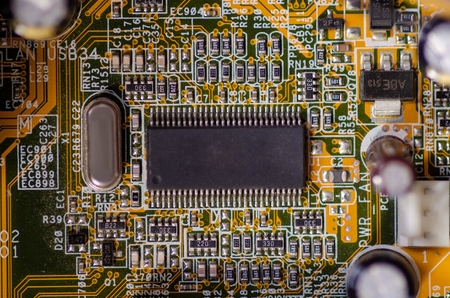 chip on the motherboard black without a nameの写真素材