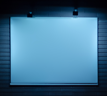 Night sign with illumination buseness empty commercial backgroundの写真素材