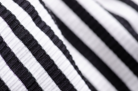 Fabric clothing black and white strip on blur backgroundの写真素材