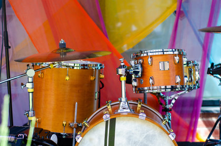 Drum performance in the street instrument concert
