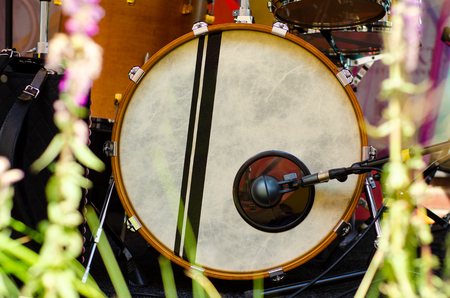 Drum performance in the street instrument concertの写真素材
