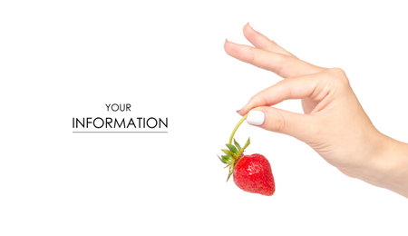 Strawberries in a hand pattern on a white background isolation