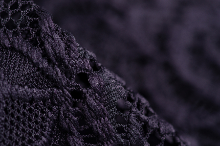 Black bra straps fabric material lace macro background,の写真素材