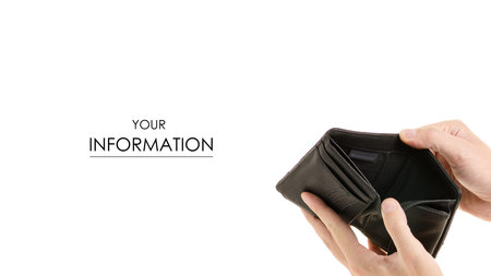 Male hand purse on white background isolation