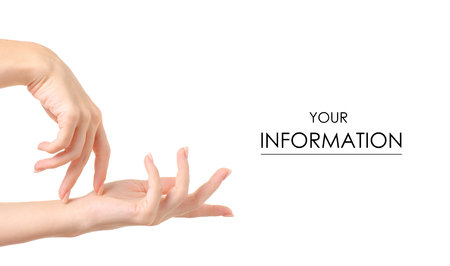 Female hands beauty pattern on white background isolationの写真素材