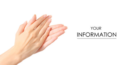 Woman's hands applause pattern on white background isolation