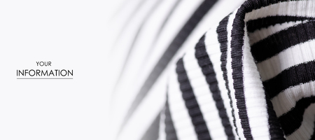 Fabric clothing black and white strip pattern on blur backgroundの写真素材
