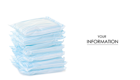 Female hygiene napkins menstruation pattern on white background isolationの写真素材