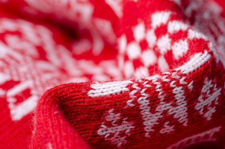 Plaid warm white red fabric texture material new year on blur backgroundの写真素材