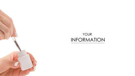 Brush for painting eyebrow cosmetics beauty female hand pattern isolated on white background.の写真素材