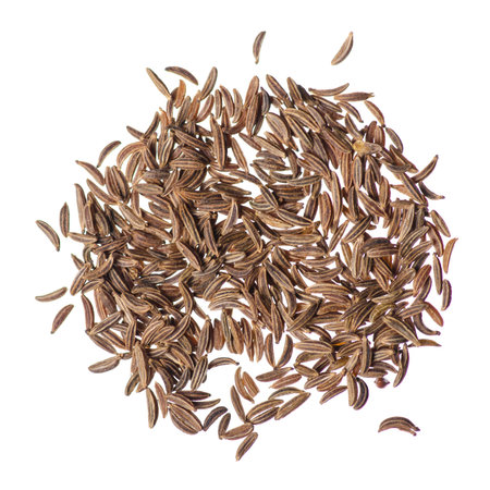 Seasoning cumin natural isolated on white background, top view