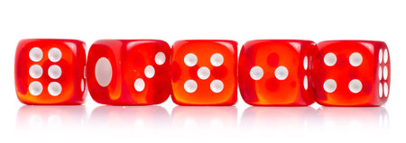 Dices red game on white background isolation