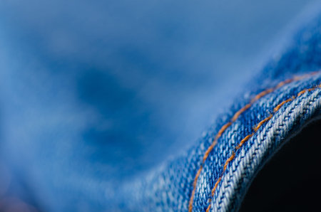Blue jeans fabric cloth material texture textile macro blur background
