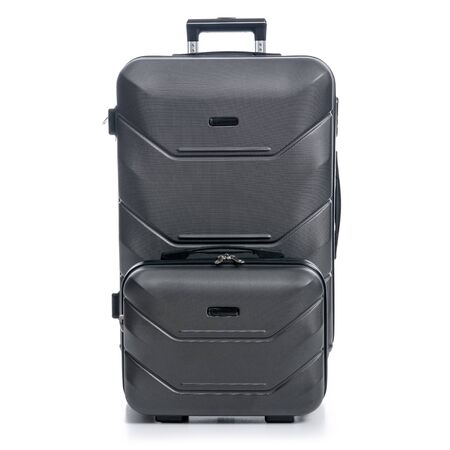 Black travel suitcase on white background isolatioの写真素材