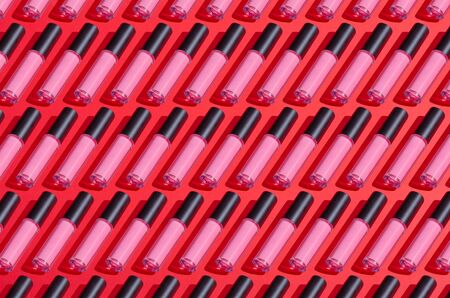 Collage pink lip gloss pattern collage setの写真素材
