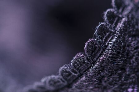 Black lace underwear texture macroの写真素材