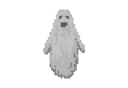 Illustration of a ghost in pixel art styleのイラスト素材