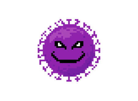 Evil virus illustration in pixel art styleのイラスト素材