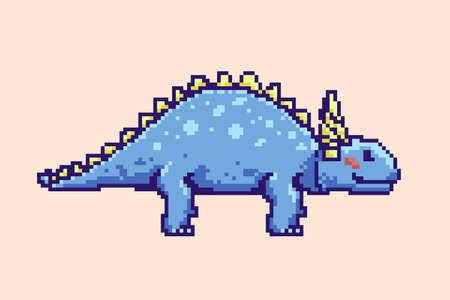 Dinosaur in pixel art styleのイラスト素材
