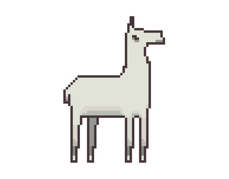Llama in pixel art styleのイラスト素材