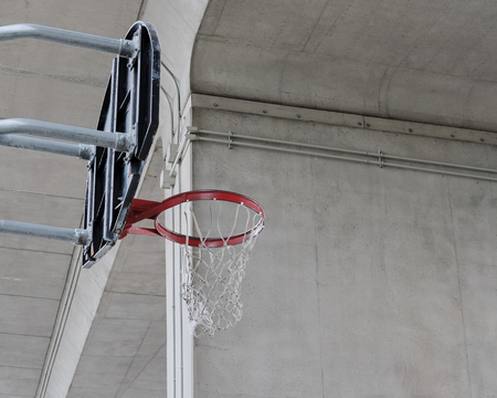 Basketball court in urban area. Dusk, dramatic view. Vancouver BC, Canadaの写真素材