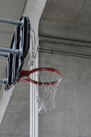 Basketball court in urban area. Dusk, dramatic view. Vancouver BC, Canadaの写真素材