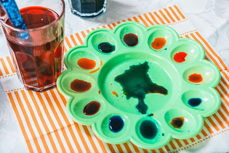 preparation of Easter eggs for the great Christian holiday.の写真素材