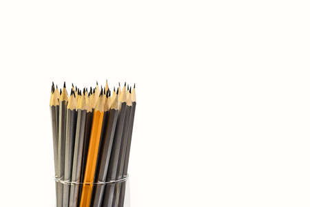 Simple pencils for office workers. Pencils for drawing. The pencils are in the glass. Simple pencils for school children and students. For business.の写真素材
