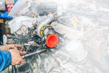 Repair of the internal combustion engine. Installation of a new turbine.