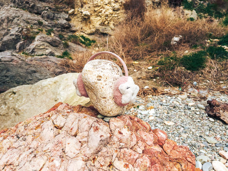 Porcelain vase on a rock