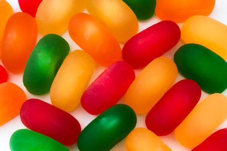 colorful jelly candies on white background