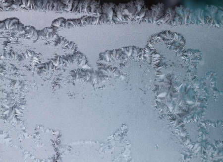 frosty pattern on glass closeupの写真素材