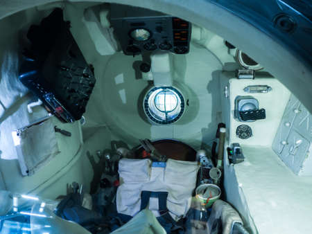 Example of the Soviet technology that the USSR used in their satellites, landers, and rockets for space exploration at the Museum of Cosmonauts.のeditorial素材