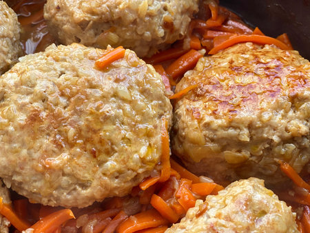 Step by step recipe for meatballs with carrots, cream, soy sauce. Cooking in the photo.