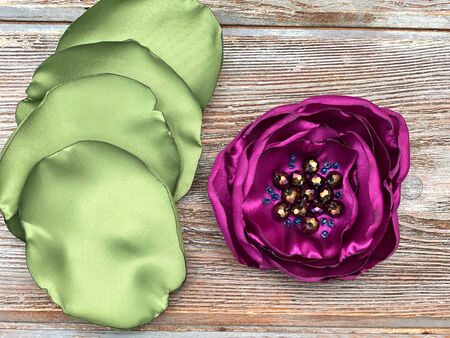 Craft for girls, fabric flower, ready to assembleの写真素材