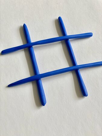 TIC TAC toe is a craft game made of plasticine.の写真素材