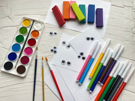 children's set for creativity and applicationsの写真素材