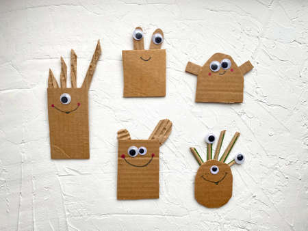 a set of materials for creativity, cardboard, yarn, markers.の写真素材