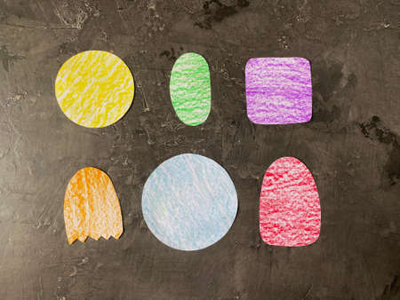 Draw funny monsters on paper with a pencil. Lesson learning for children.の写真素材