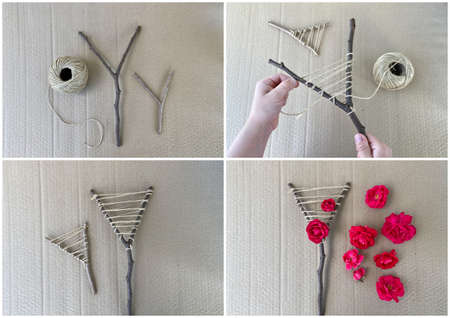 how to make a travel stick from natural materialの写真素材